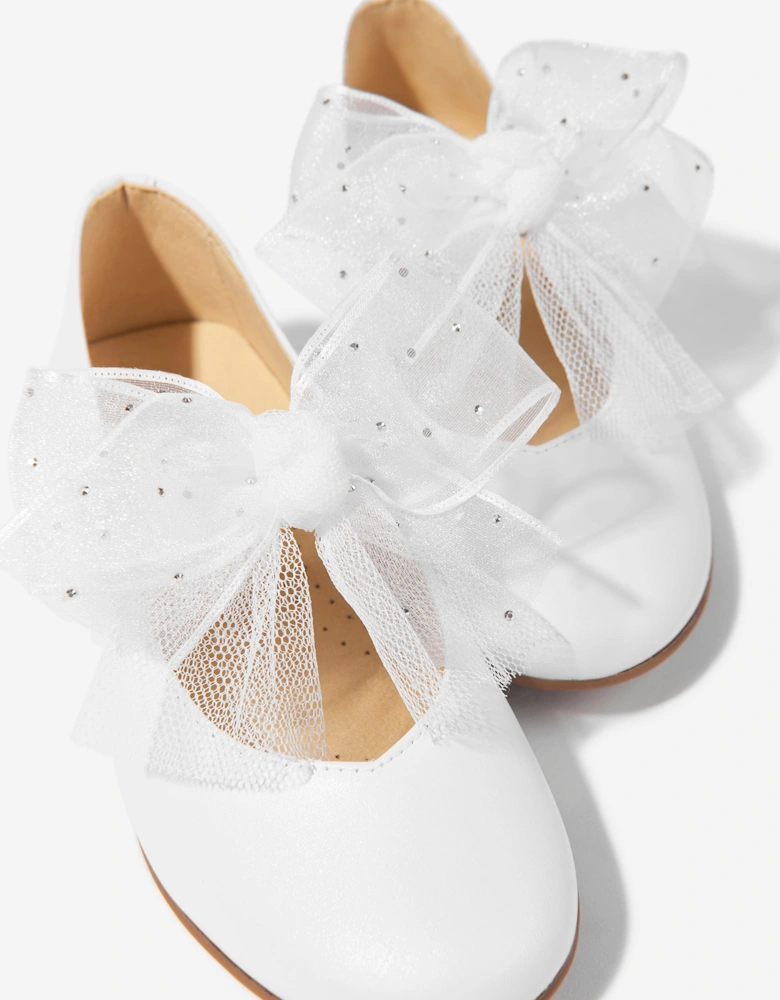Girls Bow Shoes in White