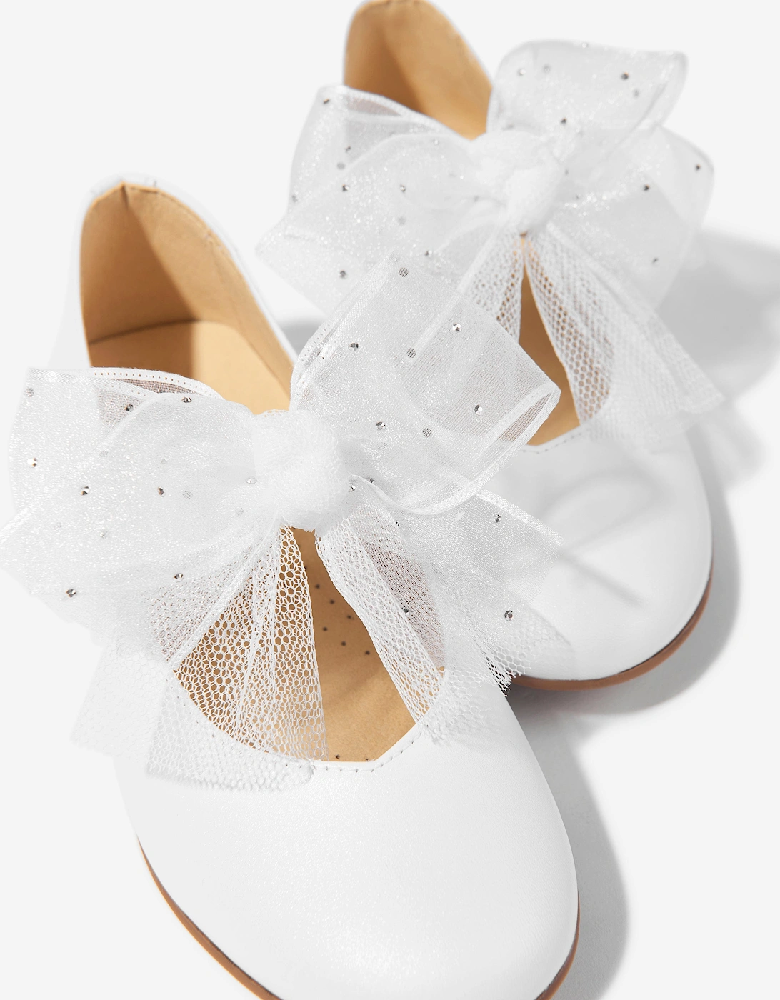 Girls Bow Shoes in White