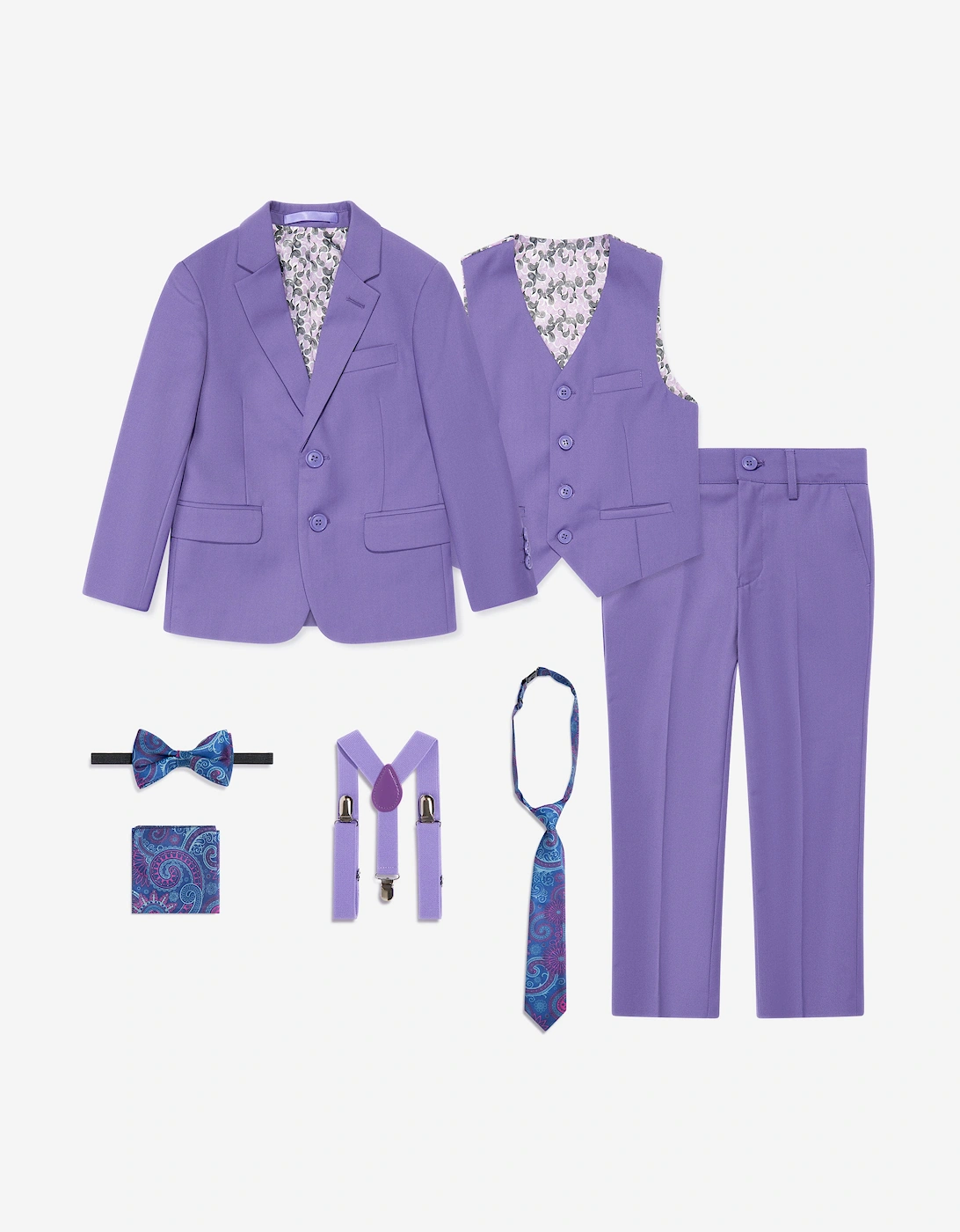 Boys 7 Piece Suit Set in Purple, 6 of 5