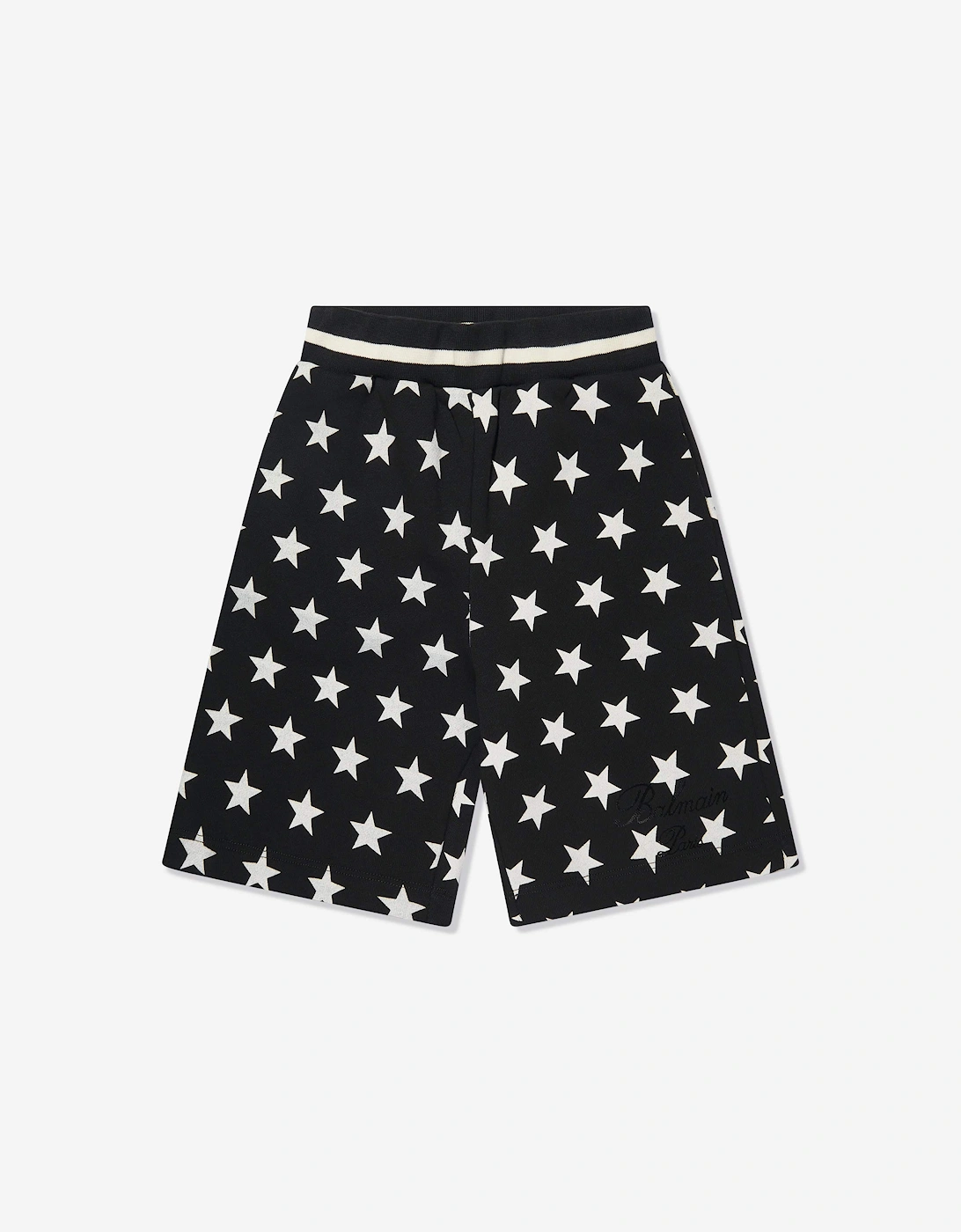 Boys Star Print Jersey Shorts in Black, 5 of 4