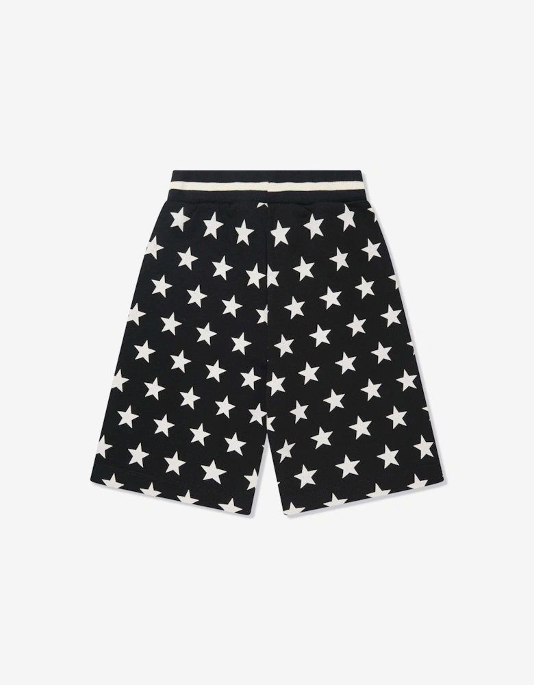 Boys Star Print Jersey Shorts in Black