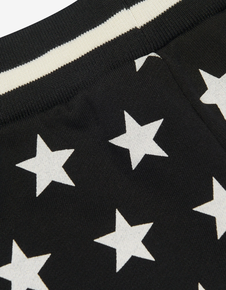 Boys Star Print Jersey Shorts in Black