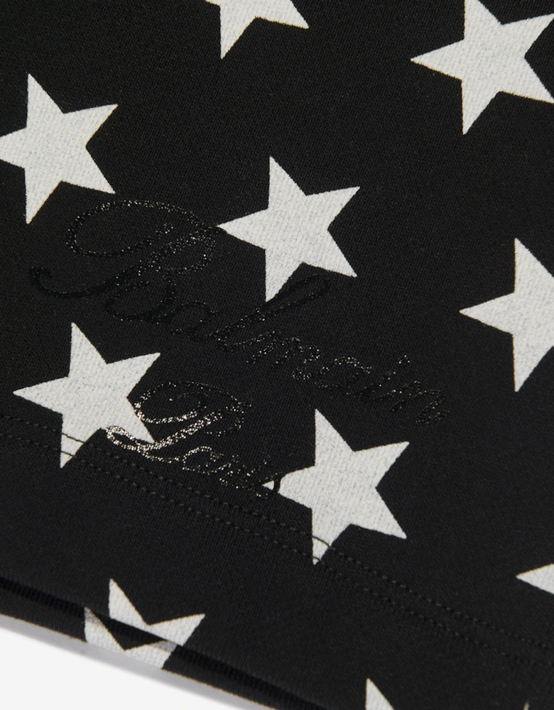 Boys Star Print Jersey Shorts in Black