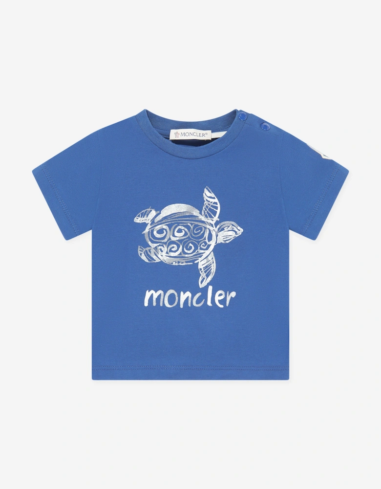 Baby Boys Turtle Print T-Shirt in Blue