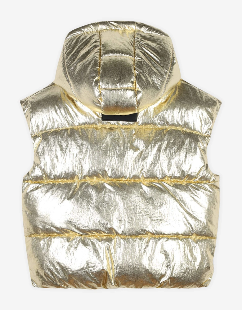 Girls Padded Gilet in Gold