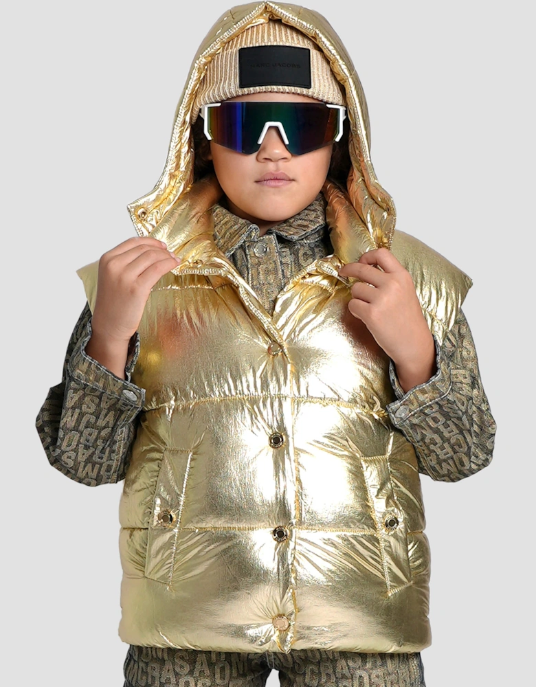 Girls Padded Gilet in Gold
