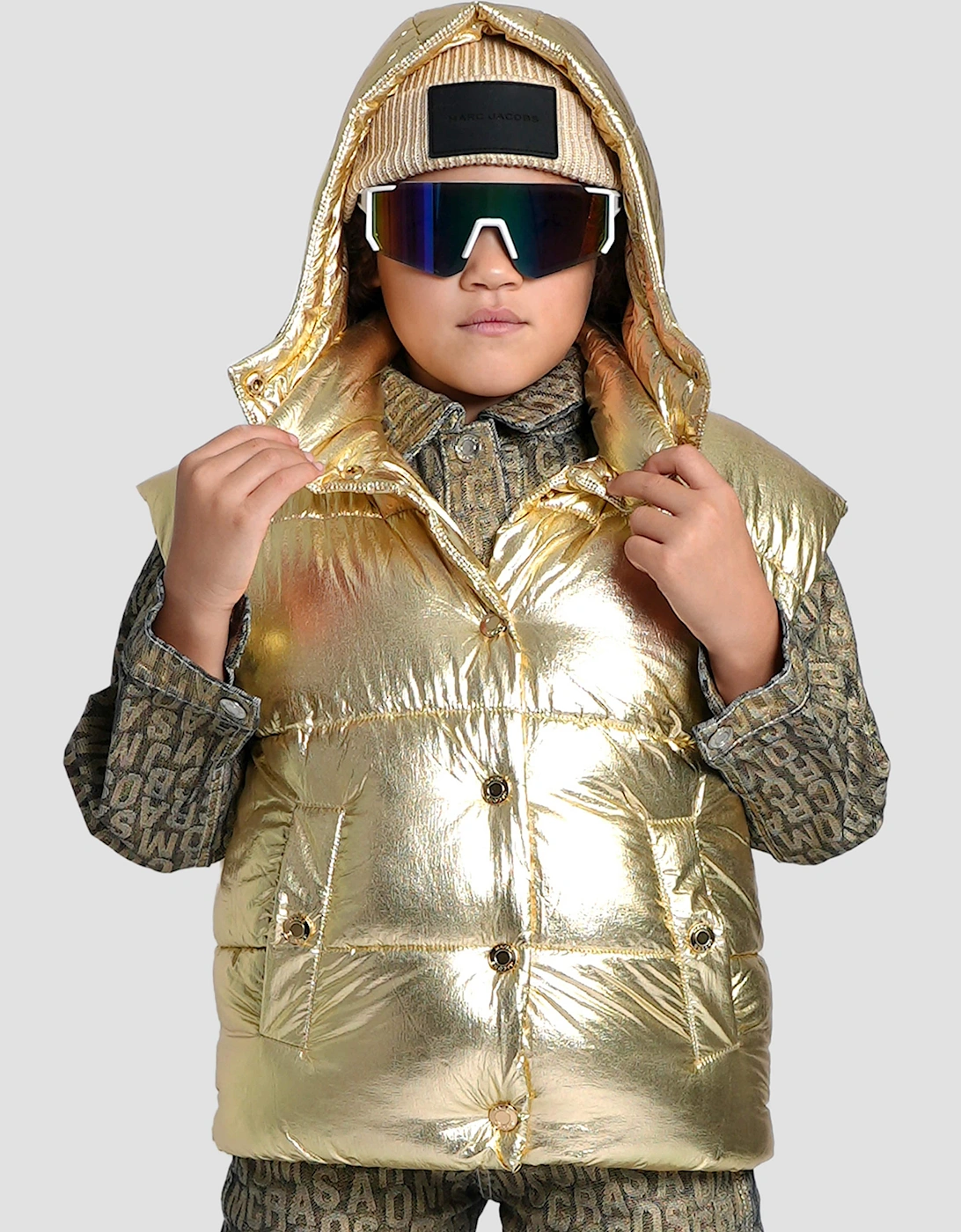 Girls Padded Gilet in Gold, 6 of 5