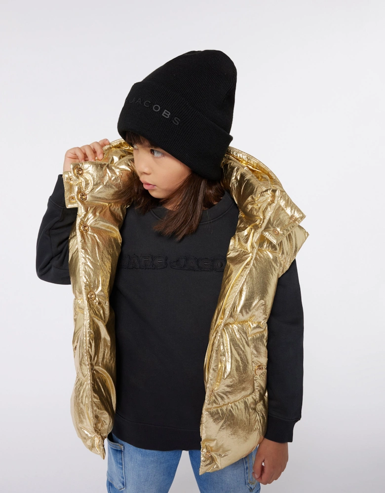Girls Padded Gilet in Gold