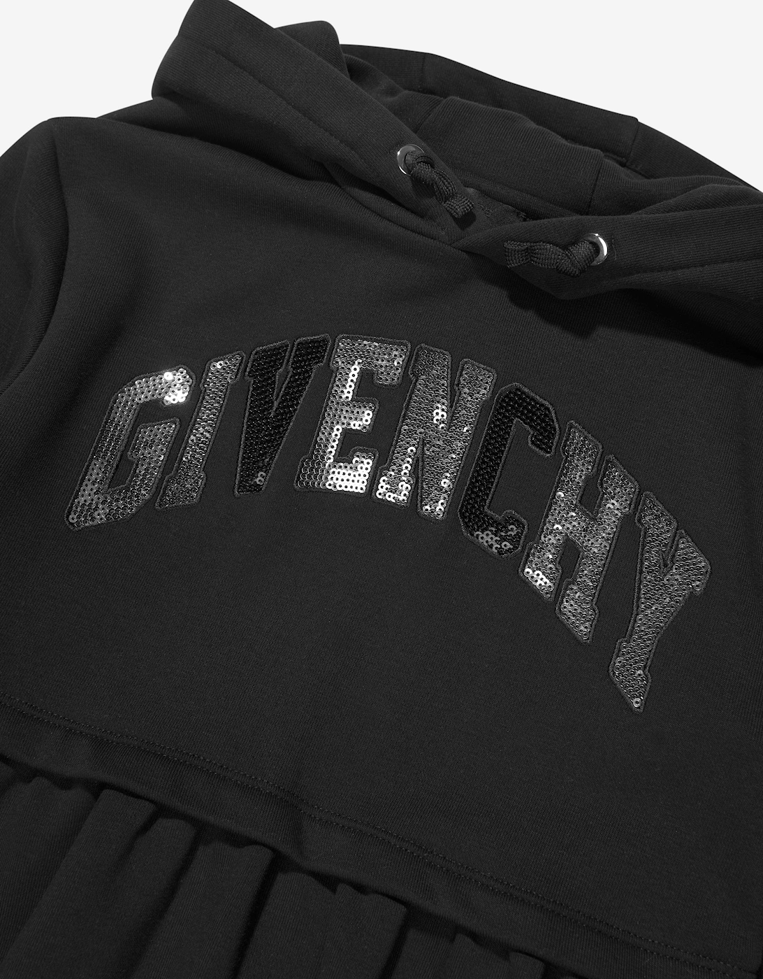 Girls Hooded Logo Dress in Black
