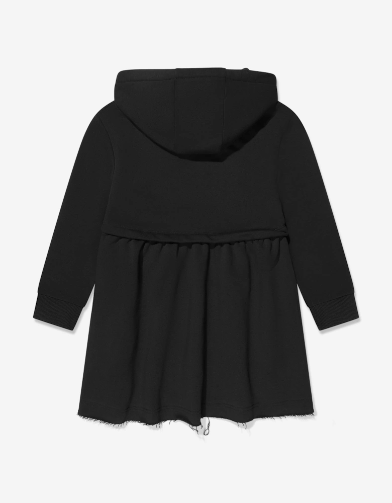 Girls Hooded Logo Dress in Black