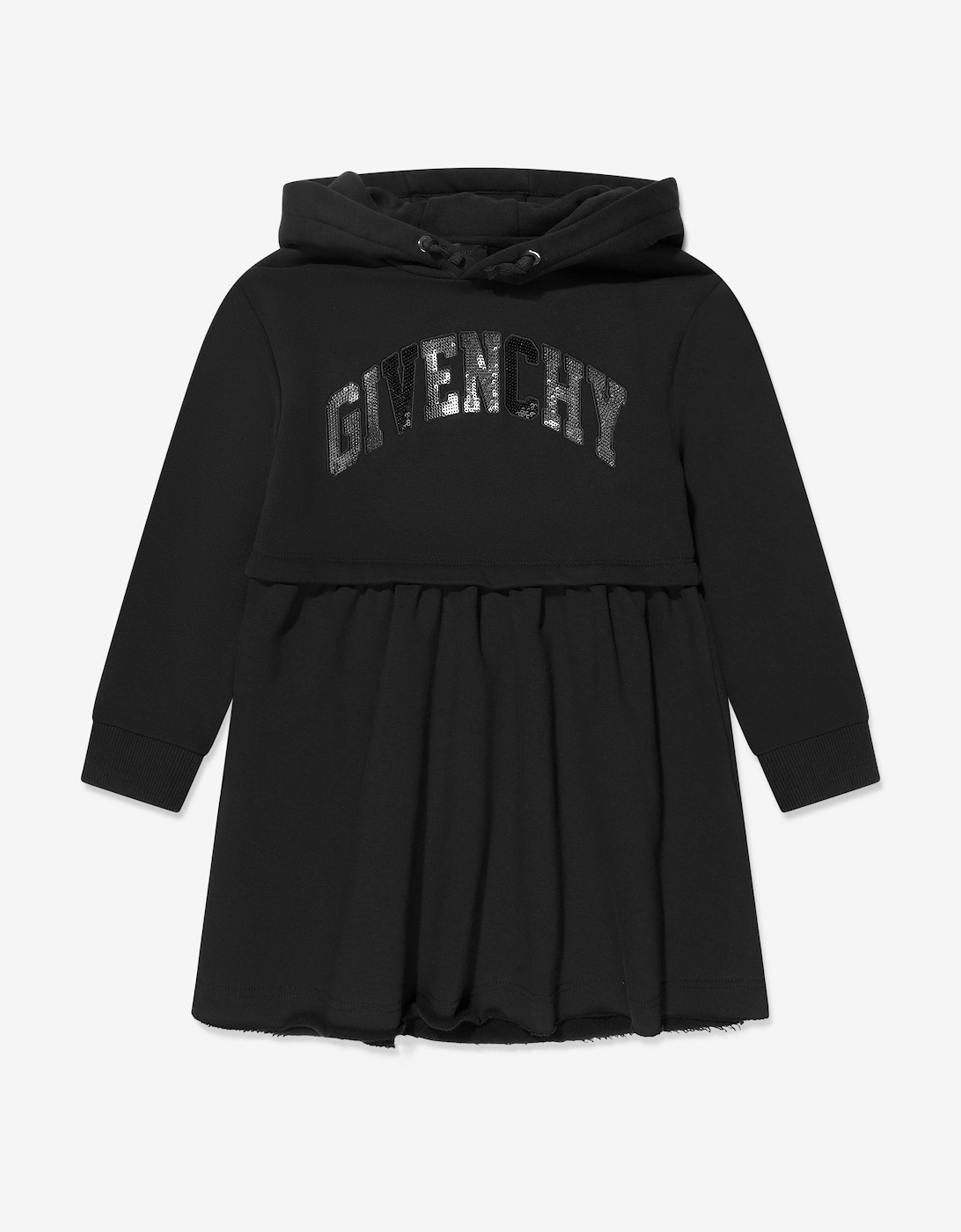 Girls Hooded Logo Dress in Black, 5 of 4