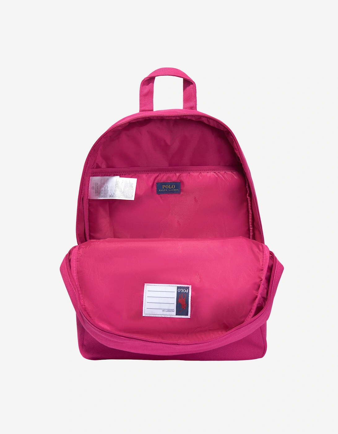 Girls Canvas School Backpack With Card Holder in Pink (42cm)