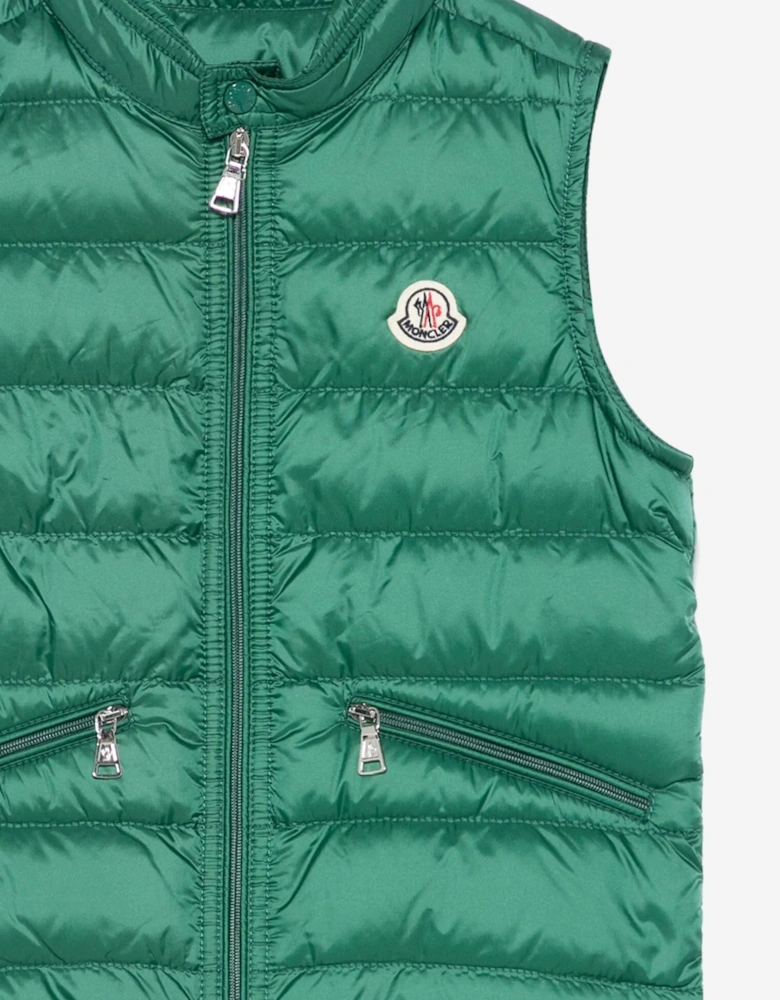 Boys Down Padded Gui Gilet in Green