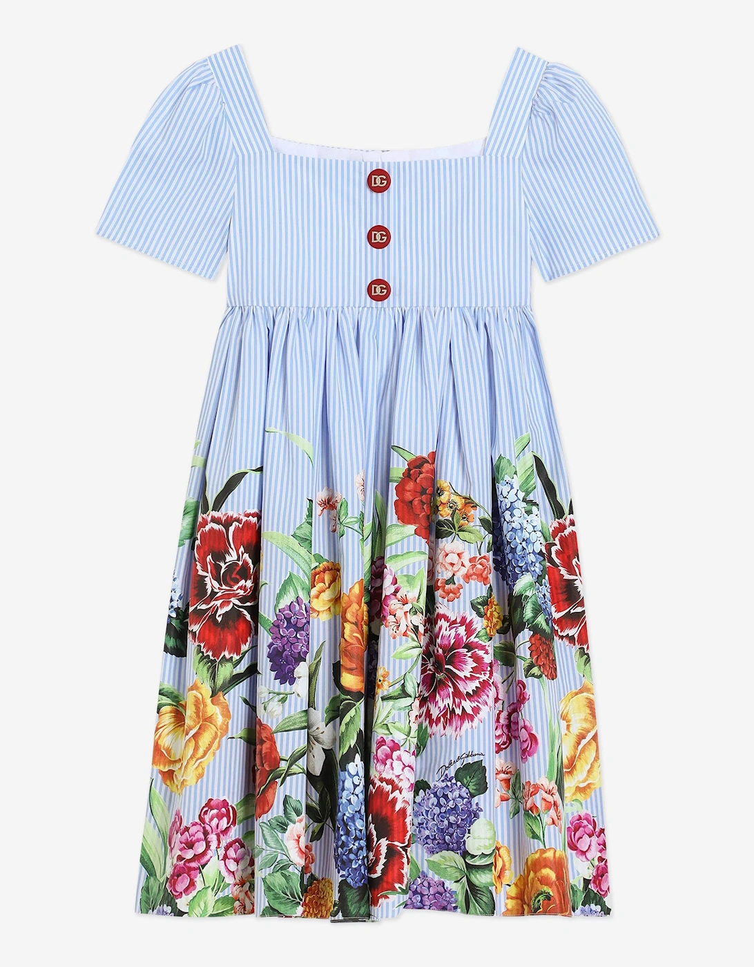 Girls Floral Print Dress in Multicolour, 5 of 4