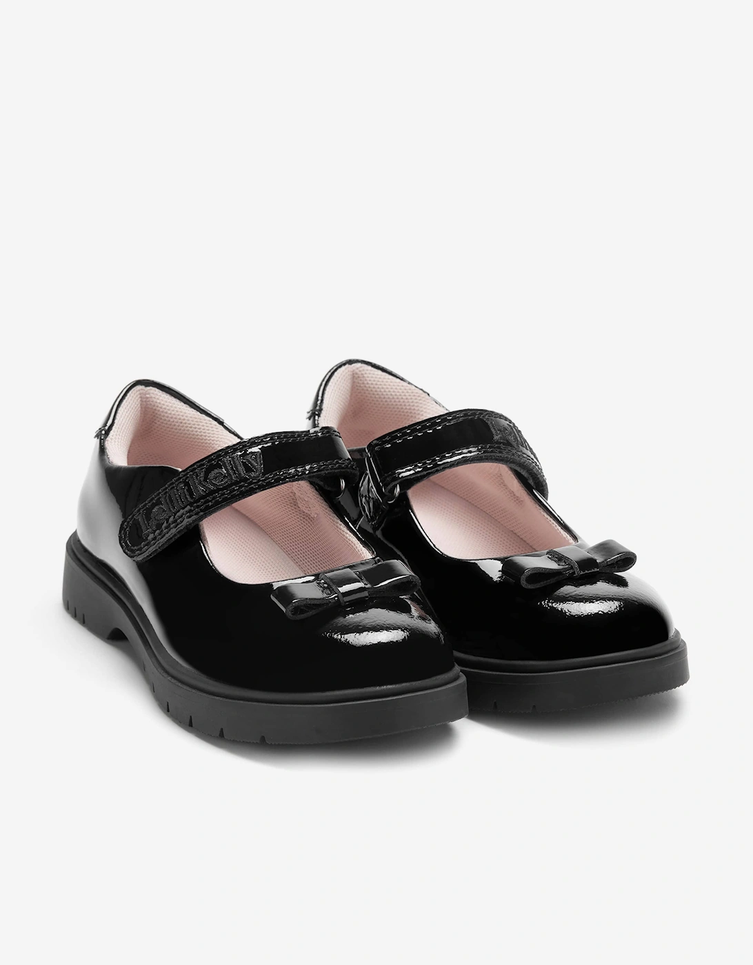 Girls Jolie Patent Bow School Shoes in Black