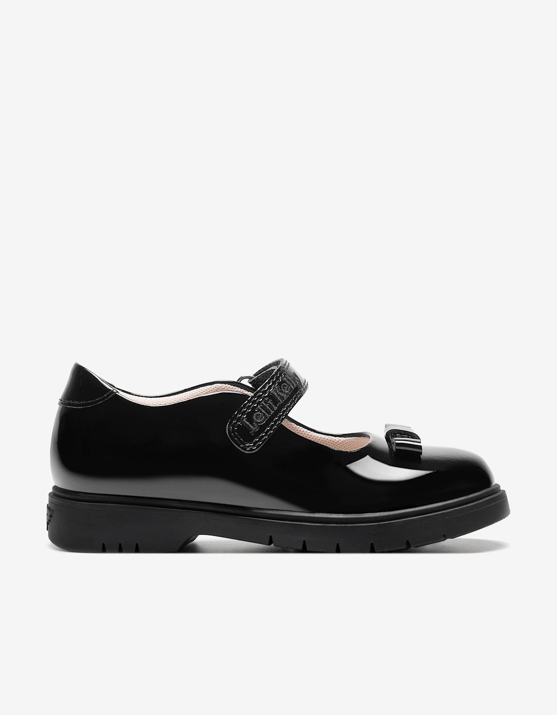 Girls Jolie Patent Bow School Shoes in Black, 5 of 4