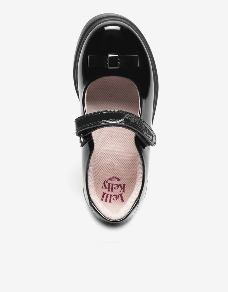 Girls Jolie Patent Bow School Shoes in Black