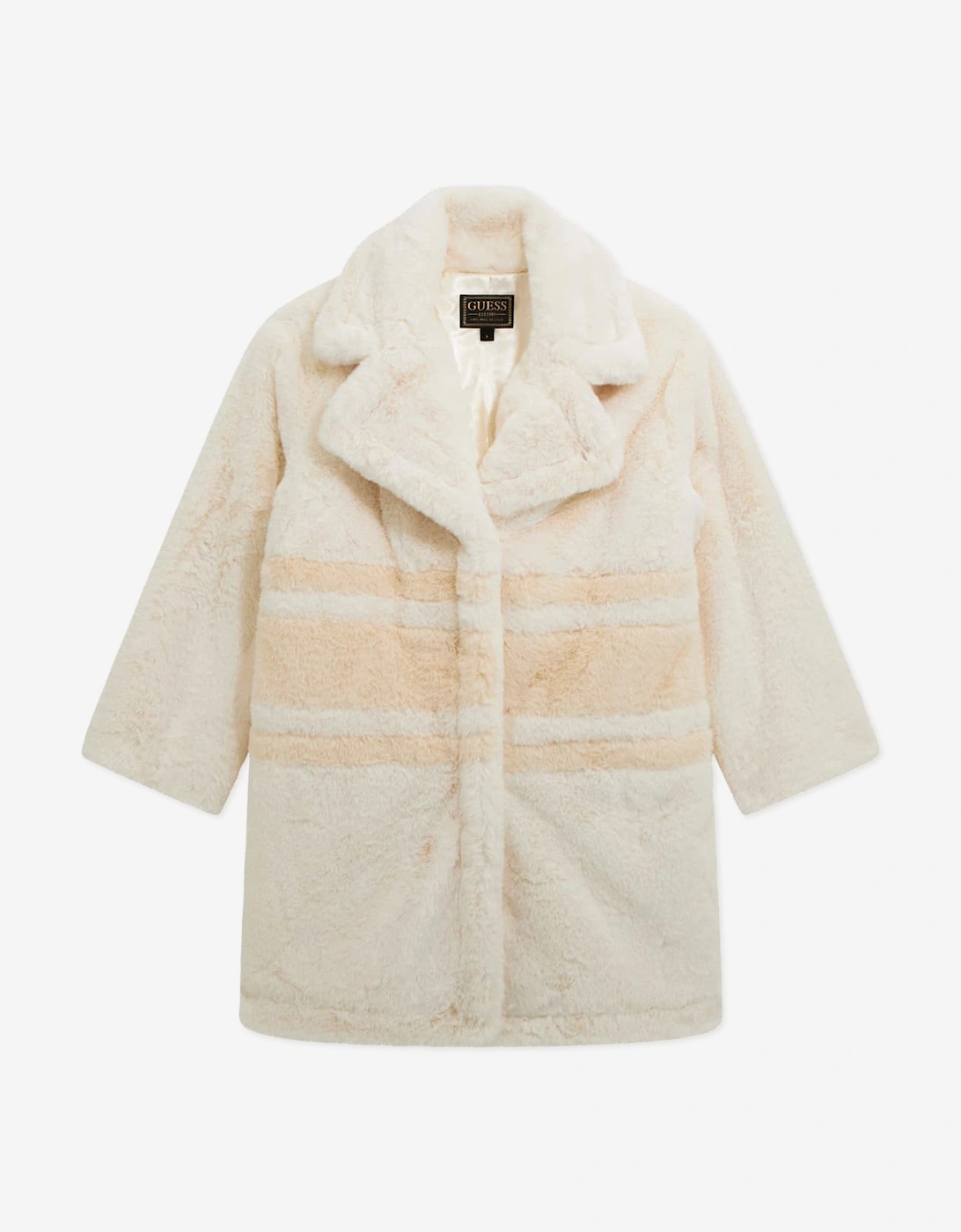 Girl's Guess Girls Faux Fur Coat in Ivory - Cream - Size: 7 years