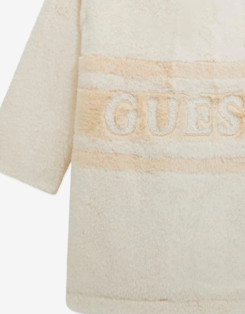 Girls Faux Fur Coat in Ivory