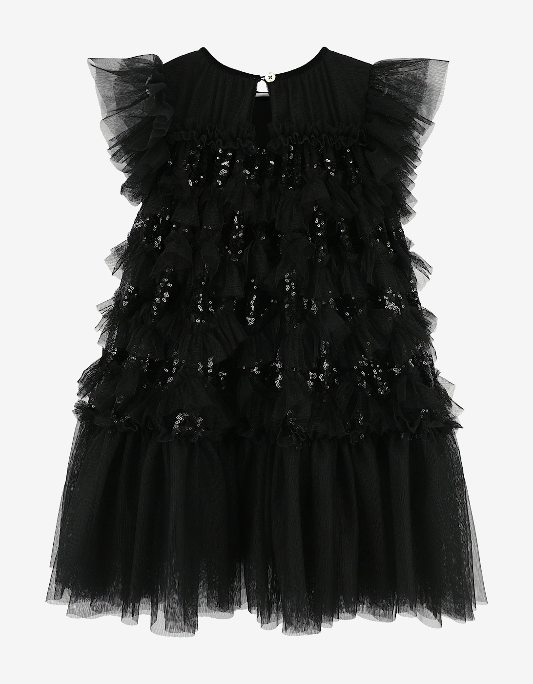 Angels Face Girls Etta Sequin Tulle Dress in Black