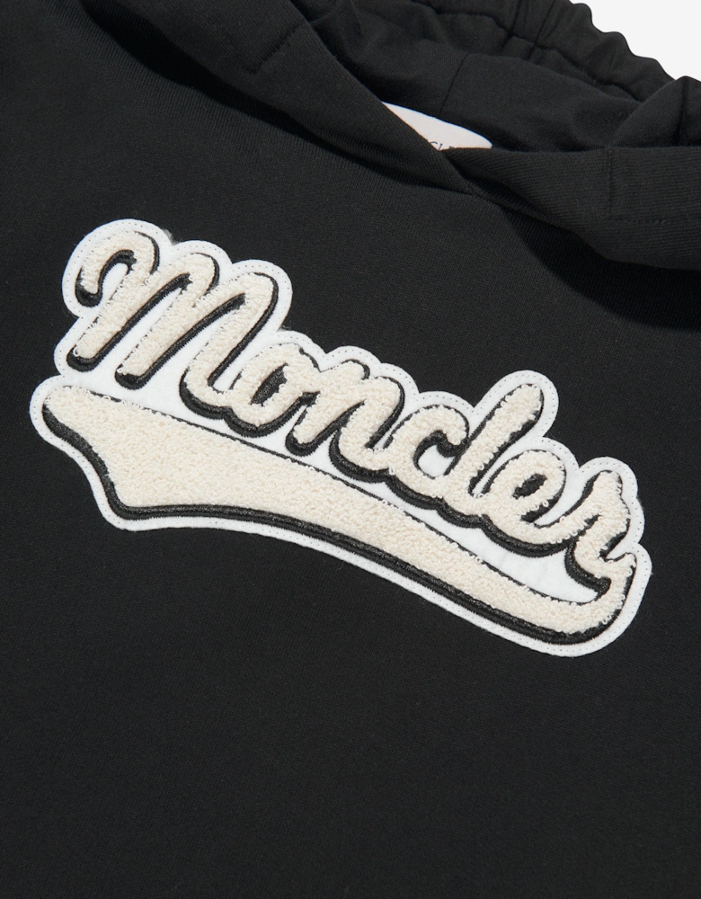 Enfant Girls Logo Print Hoodie in Black