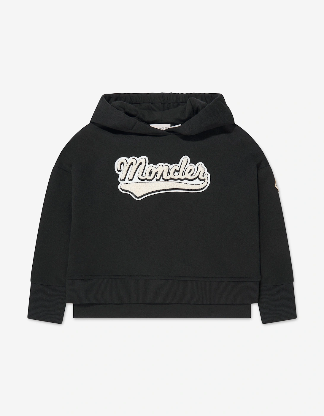 Enfant Girls Logo Print Hoodie in Black, 5 of 4