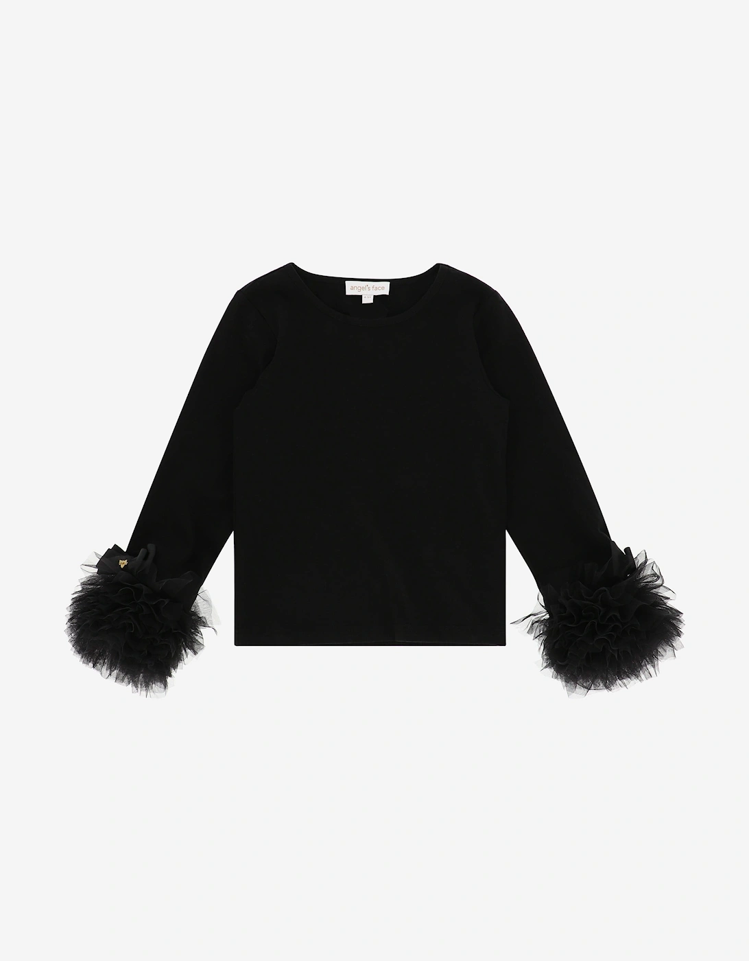 Angels Face Girls Dua Tulle Cuff Top in Black, 5 of 4