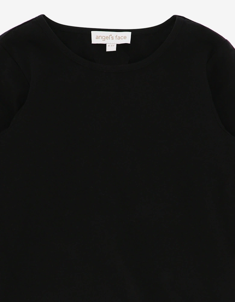 Angels Face Girls Dua Tulle Cuff Top in Black