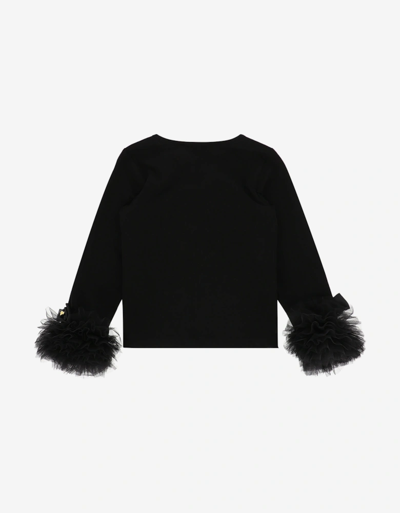 Angels Face Girls Dua Tulle Cuff Top in Black