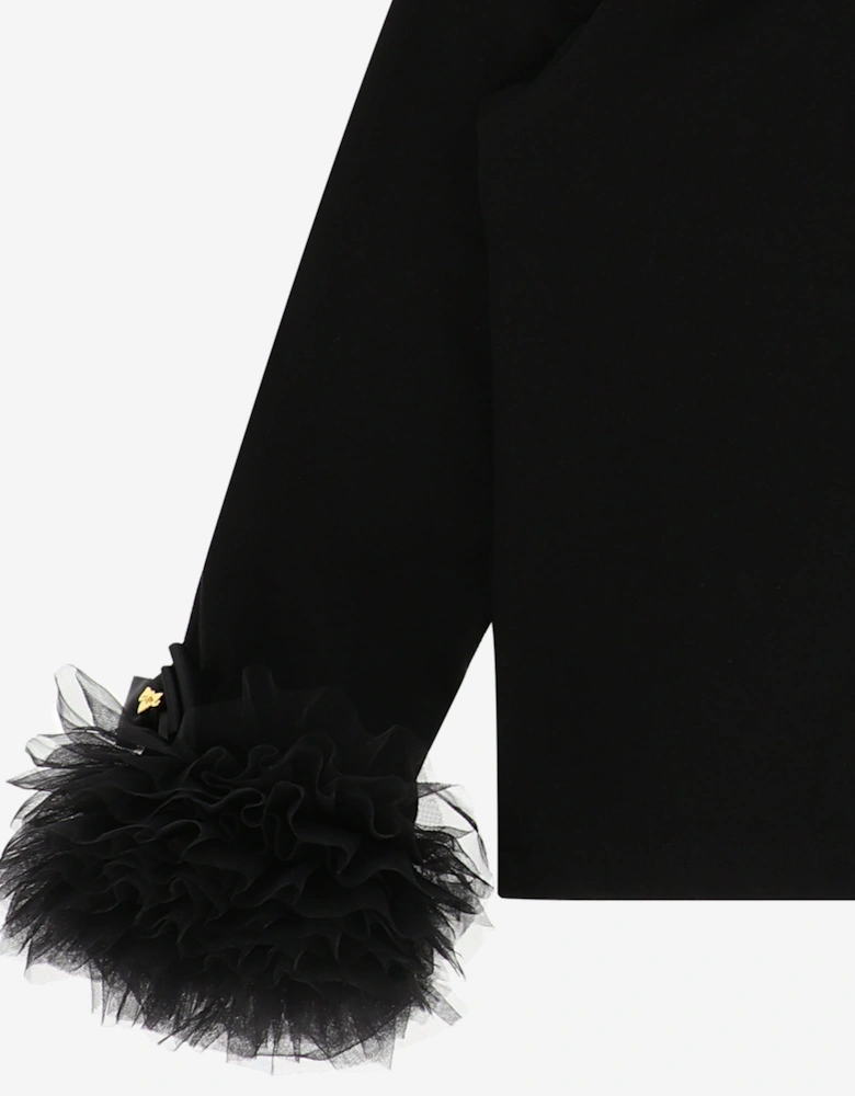 Angels Face Girls Dua Tulle Cuff Top in Black