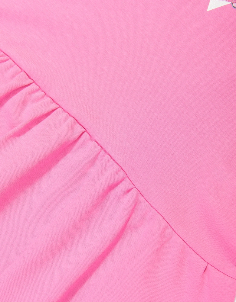 Girls Logo Jersey Dress in Pink