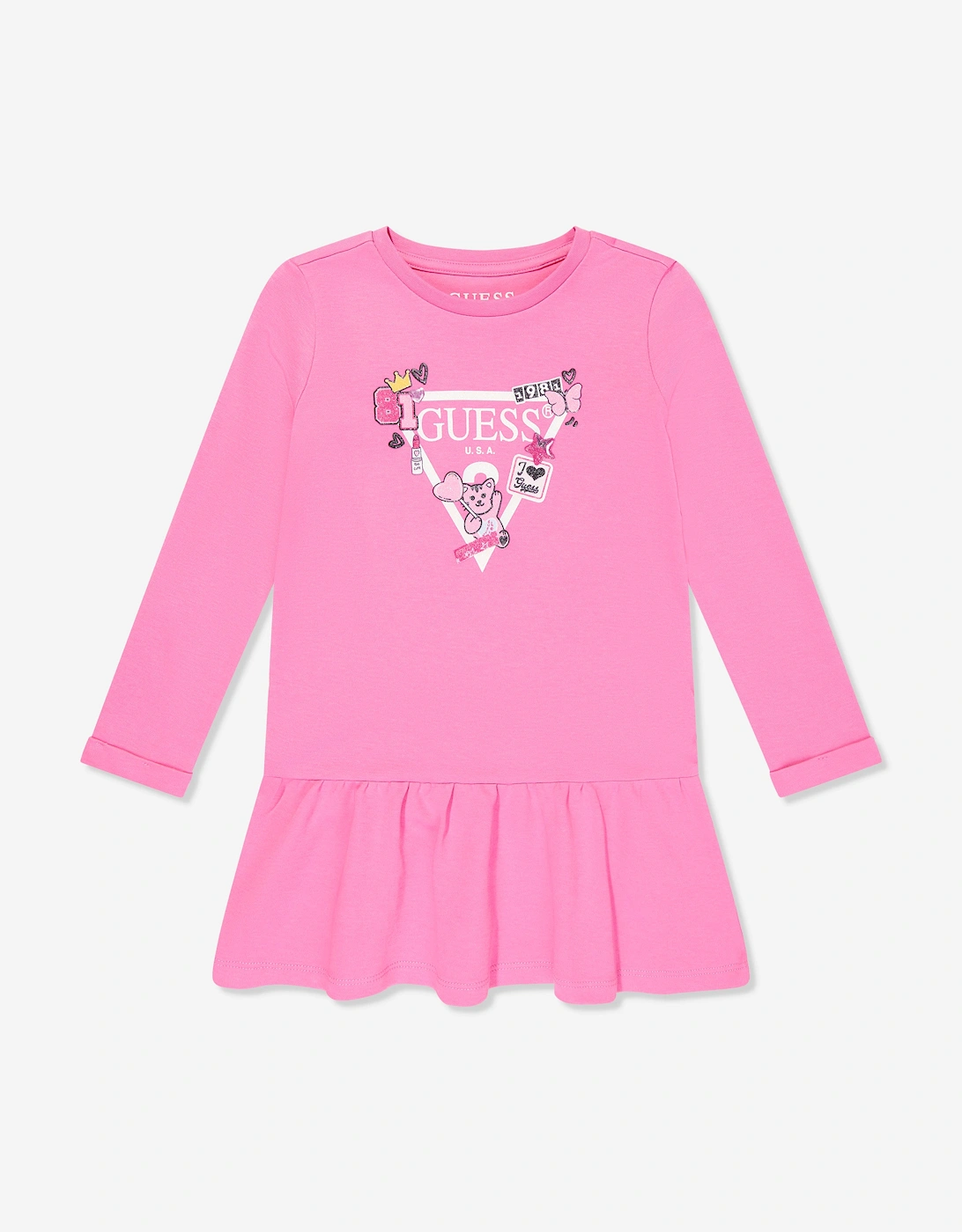 Girls Logo Jersey Dress in Pink, 5 of 4