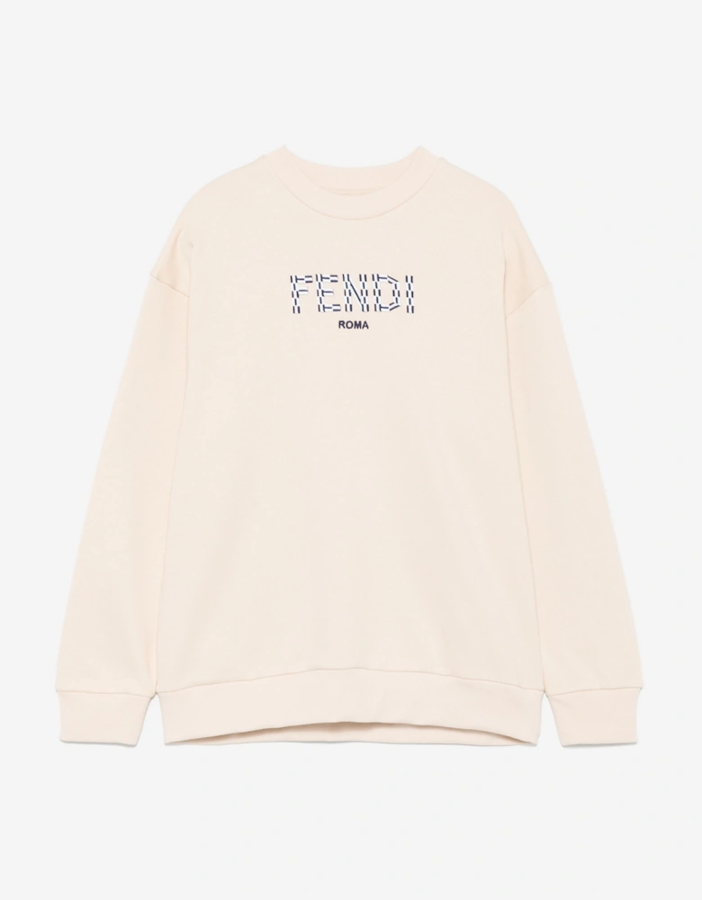 Boys Logo Sweatshirt in Beige