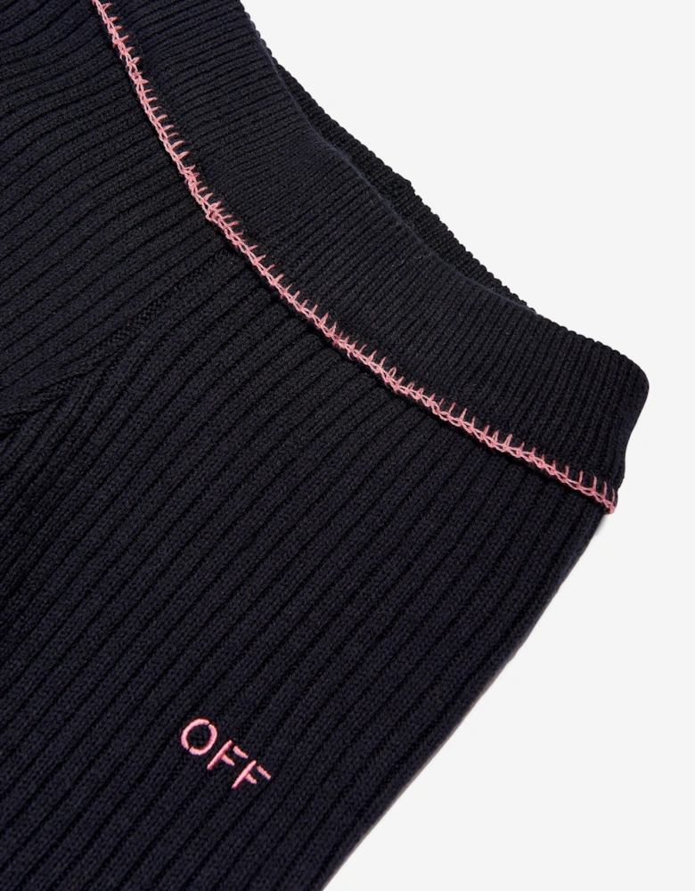 Girls Off Stamp Clear Rib Pants in Black