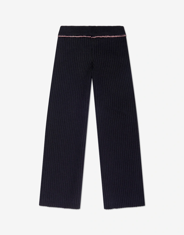 Girls Off Stamp Clear Rib Pants in Black