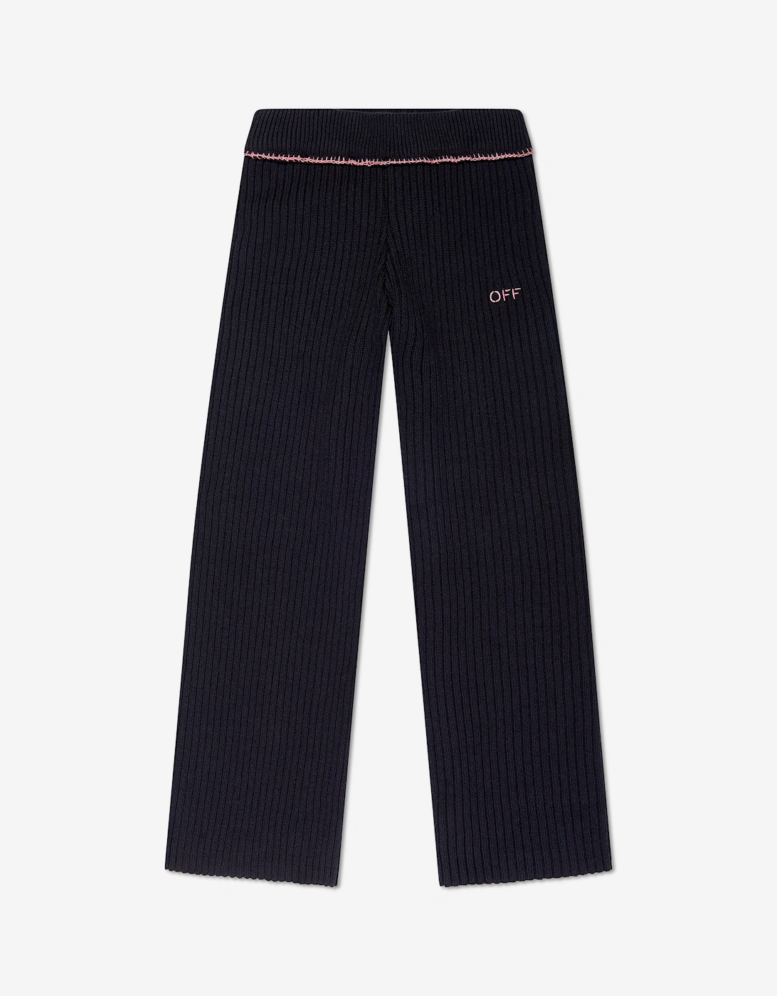 Girls Off Stamp Clear Rib Pants in Black, 5 of 4