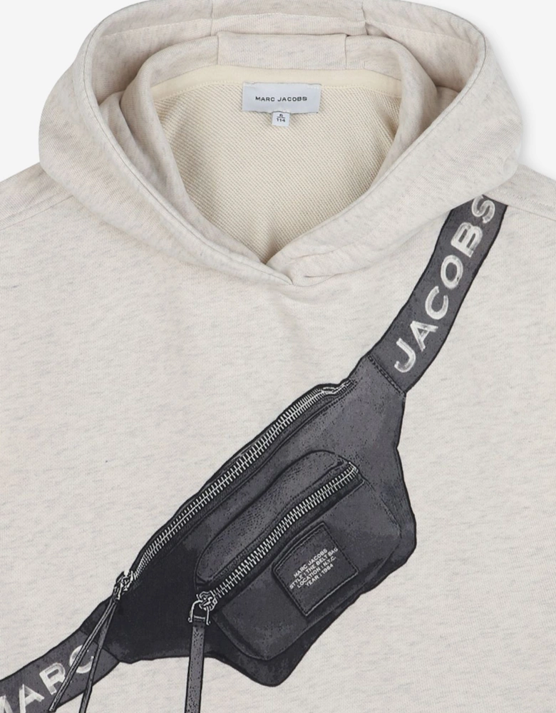 Boys Belt Bag Print Sleeveless Hoodie in Beige