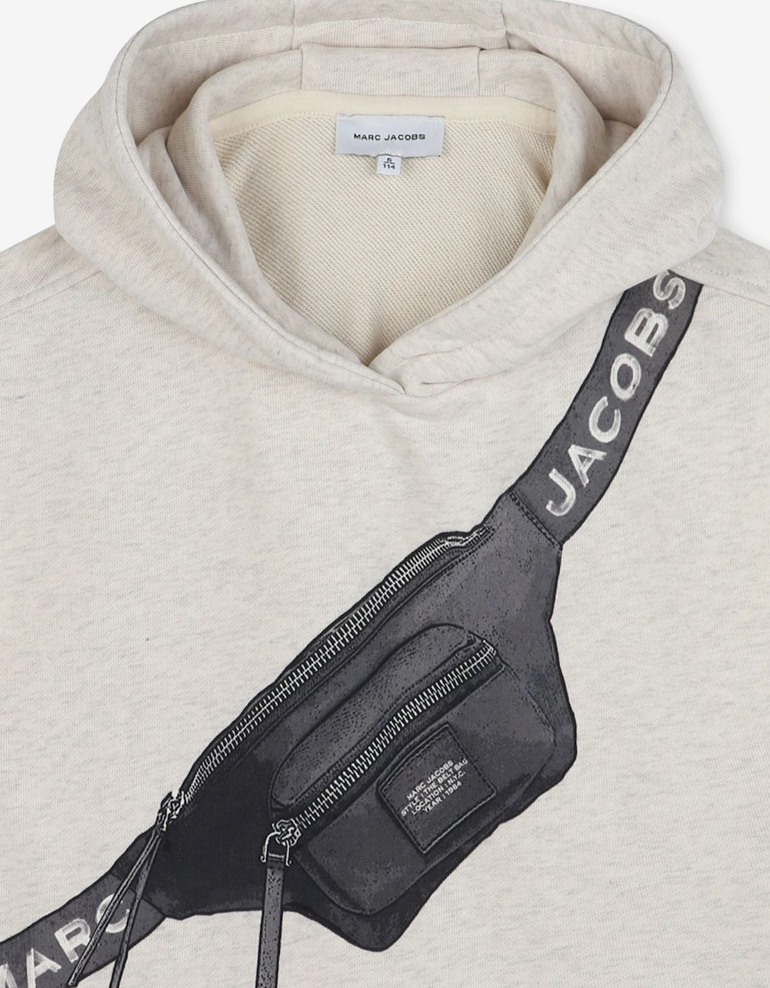 Boys Belt Bag Print Sleeveless Hoodie in Beige