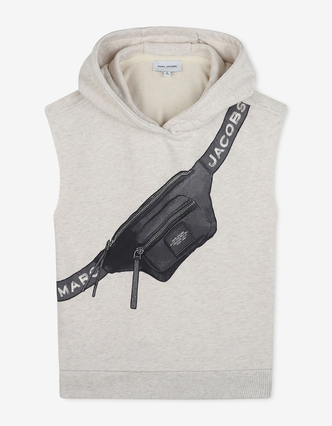 Boys Belt Bag Print Sleeveless Hoodie in Beige, 5 of 4