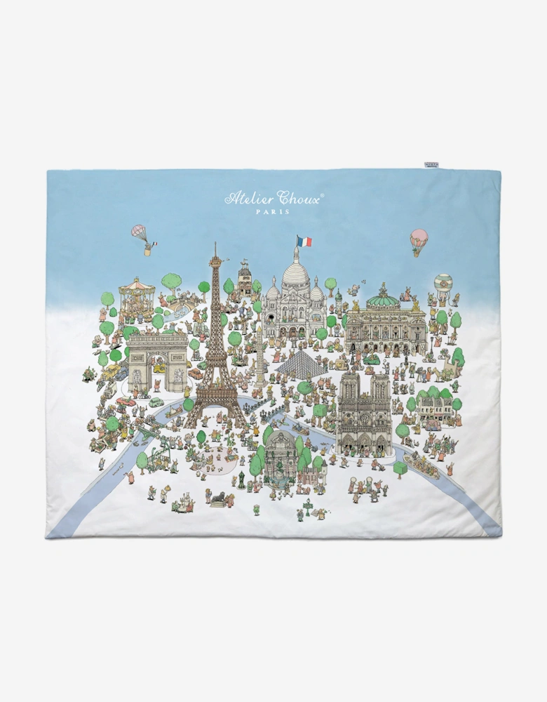 Baby Reversible Paris / Carousel Quilt in Multicolour (130cm)
