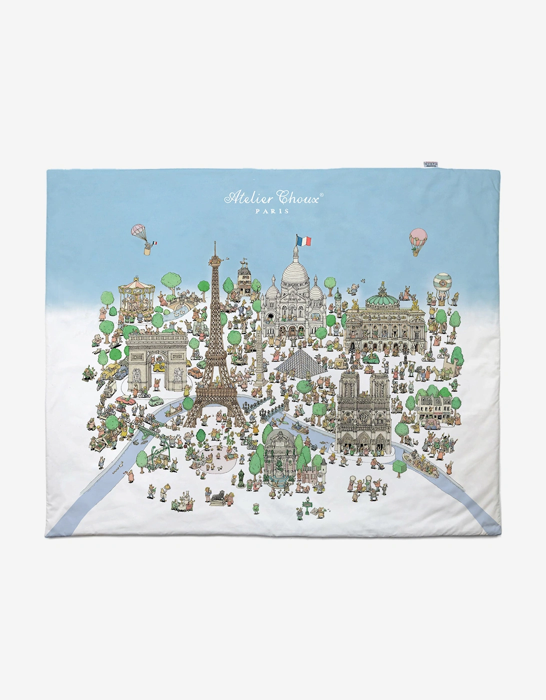 Baby Reversible Paris / Carousel Quilt in Multicolour (130cm)
