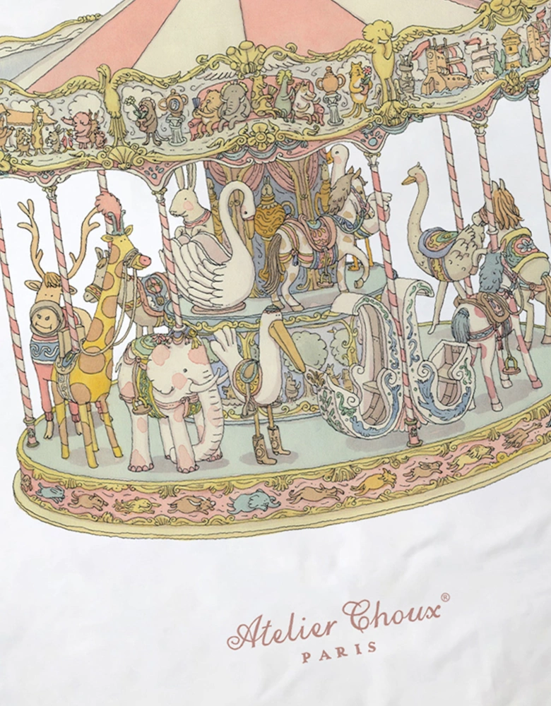 Baby Reversible Paris / Carousel Quilt in Multicolour (130cm)