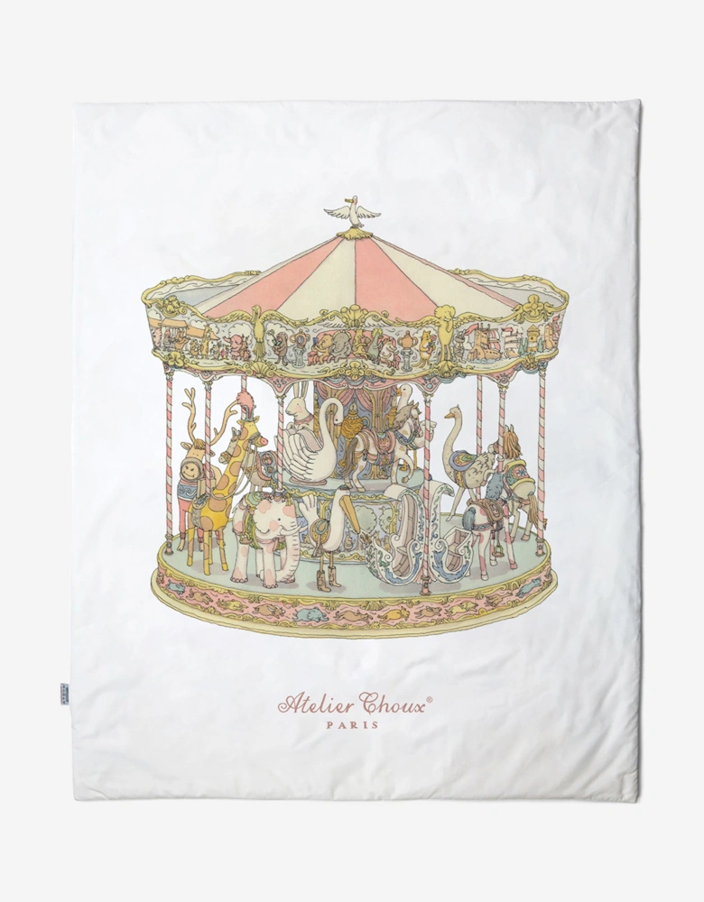 Baby Reversible Paris / Carousel Quilt in Multicolour (130cm)