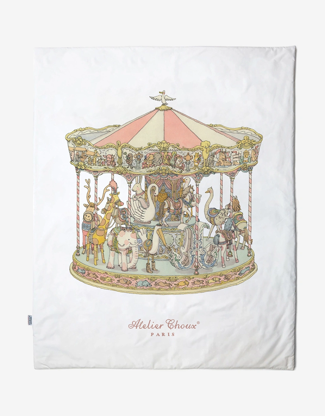 Baby Reversible Paris / Carousel Quilt in Multicolour (130cm)