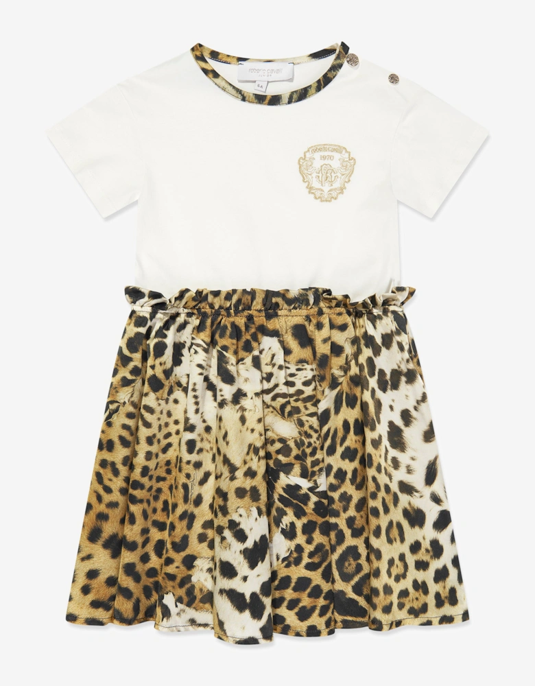 Girls Silk and Jersey Jaguar in White
