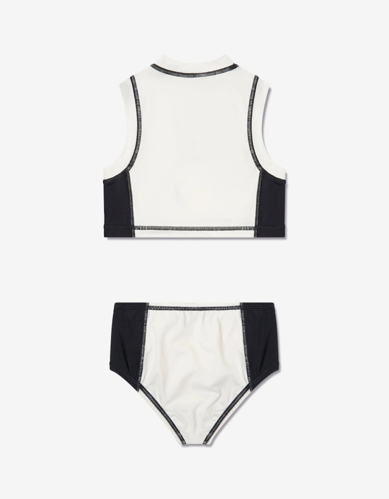 Enfant Girls Sun Protective Tankini in White