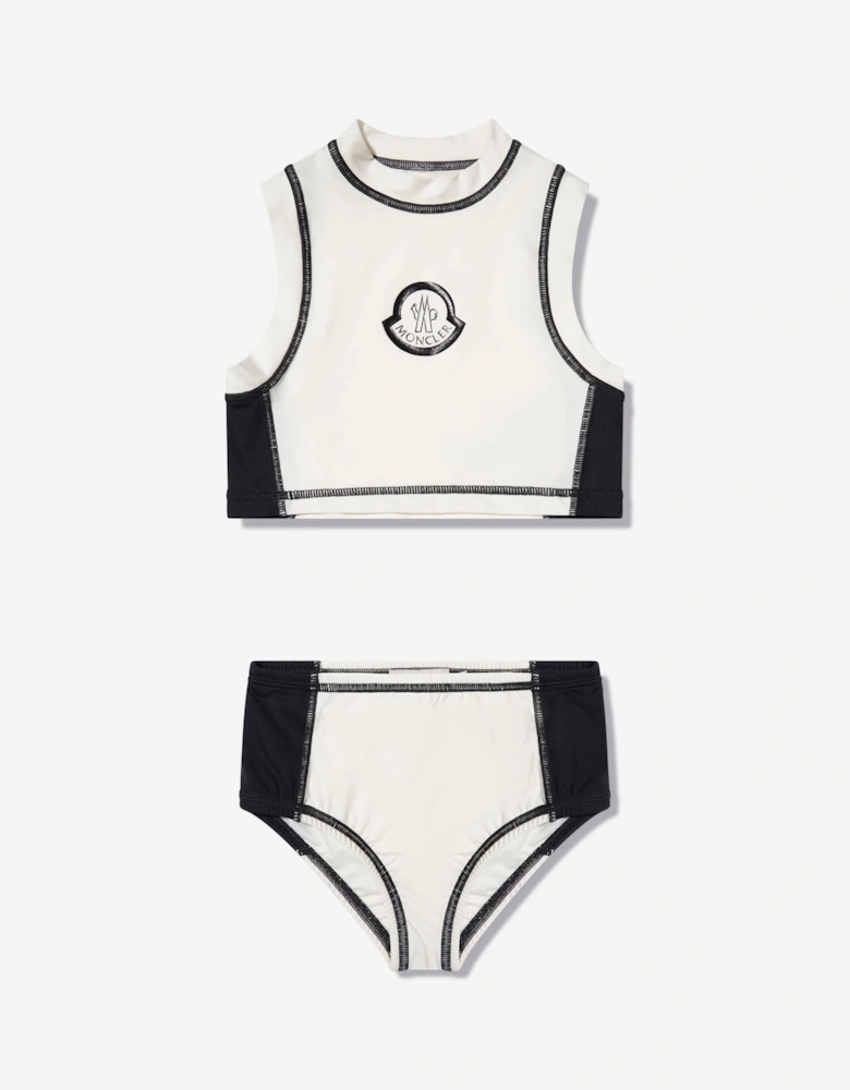 Enfant Girls Sun Protective Tankini in White