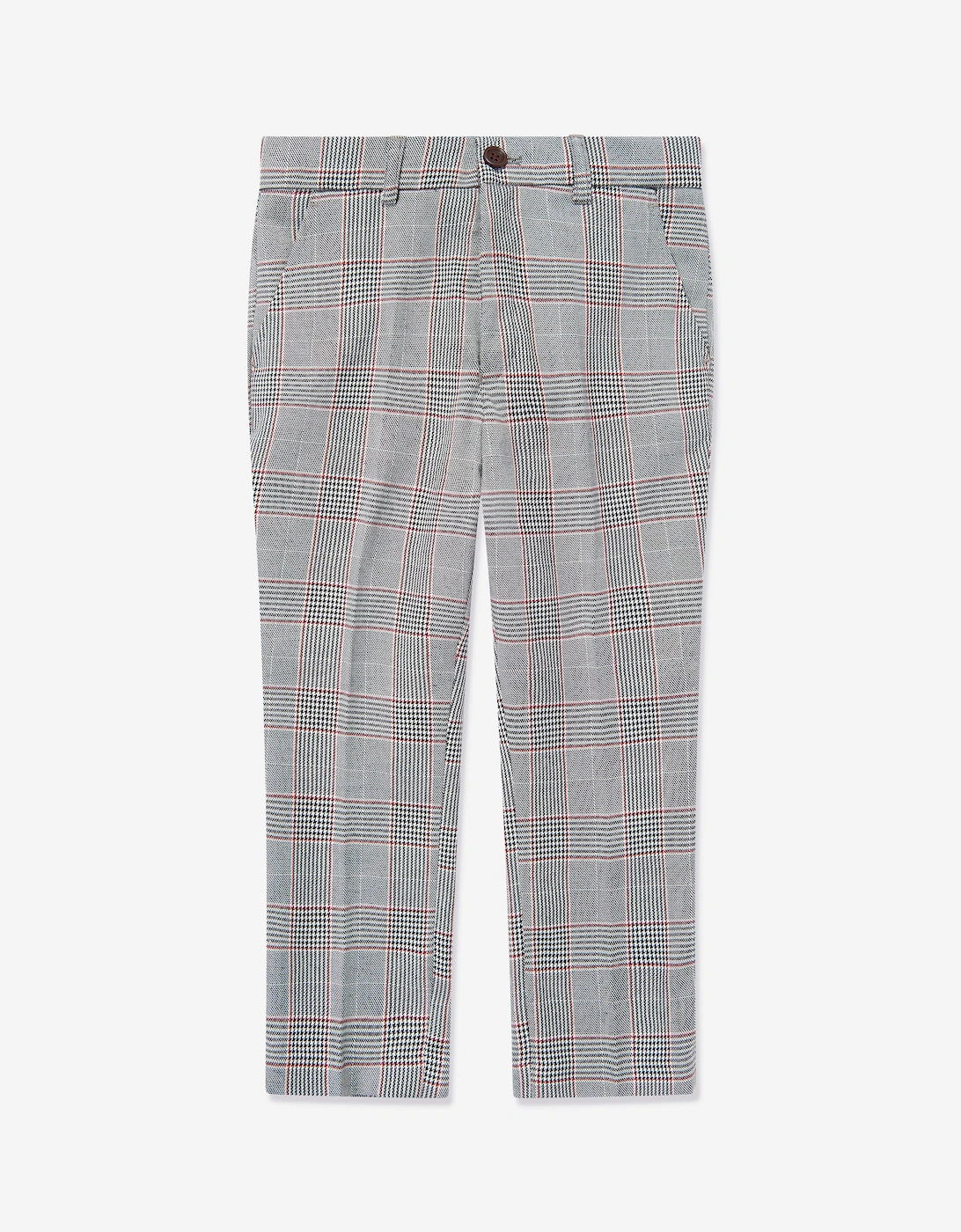 Boys Checked 3 Piece Suit Set in Grey