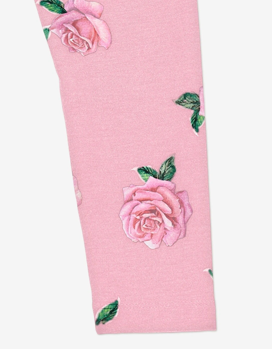 Girls Rose Print Leggings in Pink