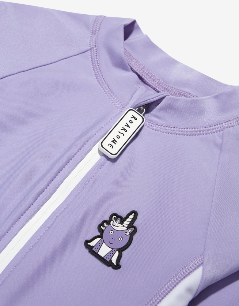 Girls Sparkle Unicorn Swimsuit in Purple